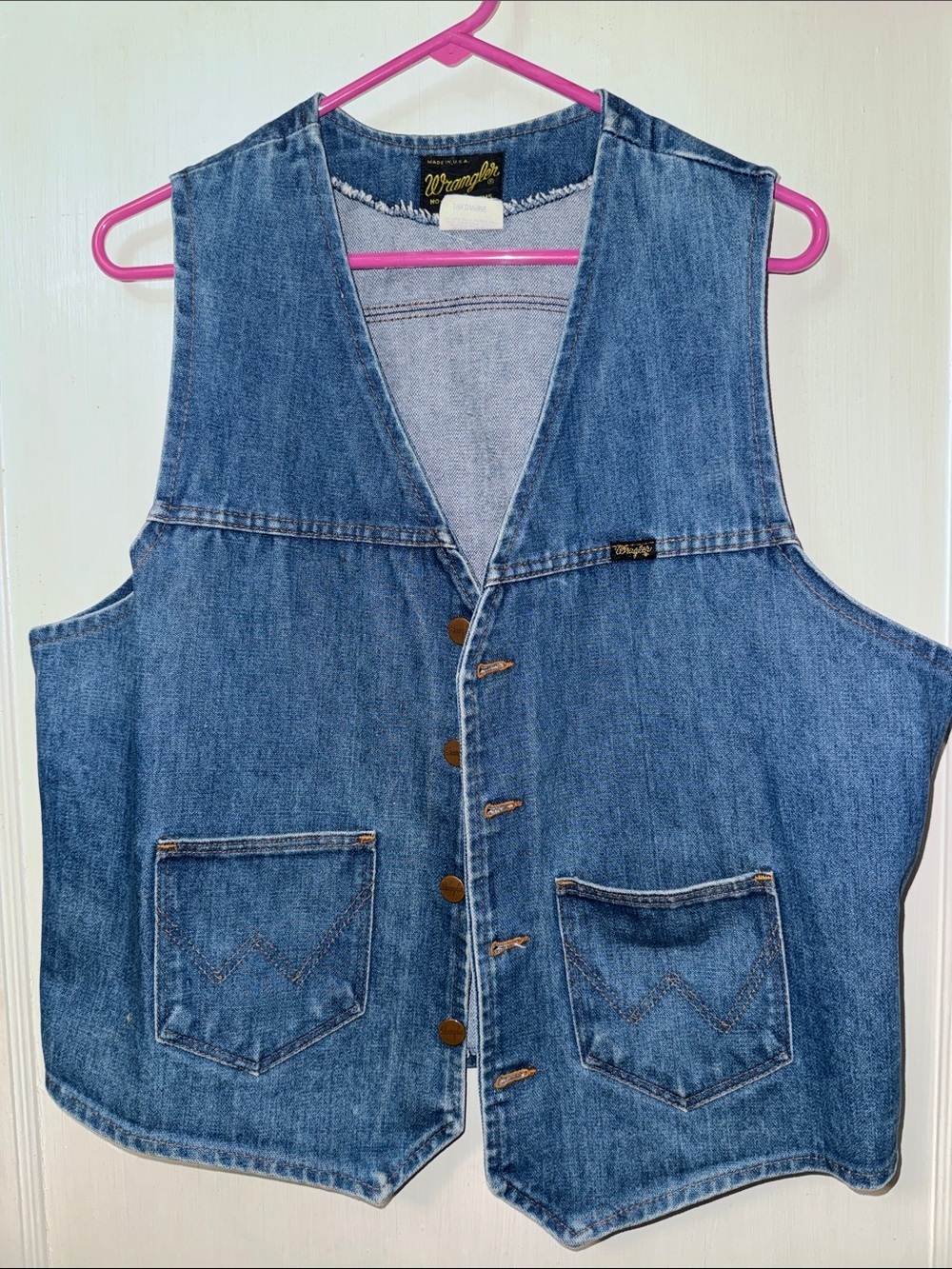 Vintage Wrangler Blue Denim Button-Front Vest